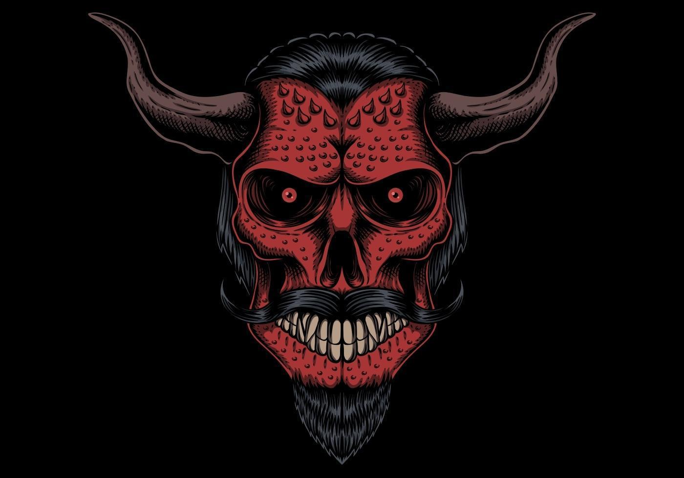 Skull devil head vector