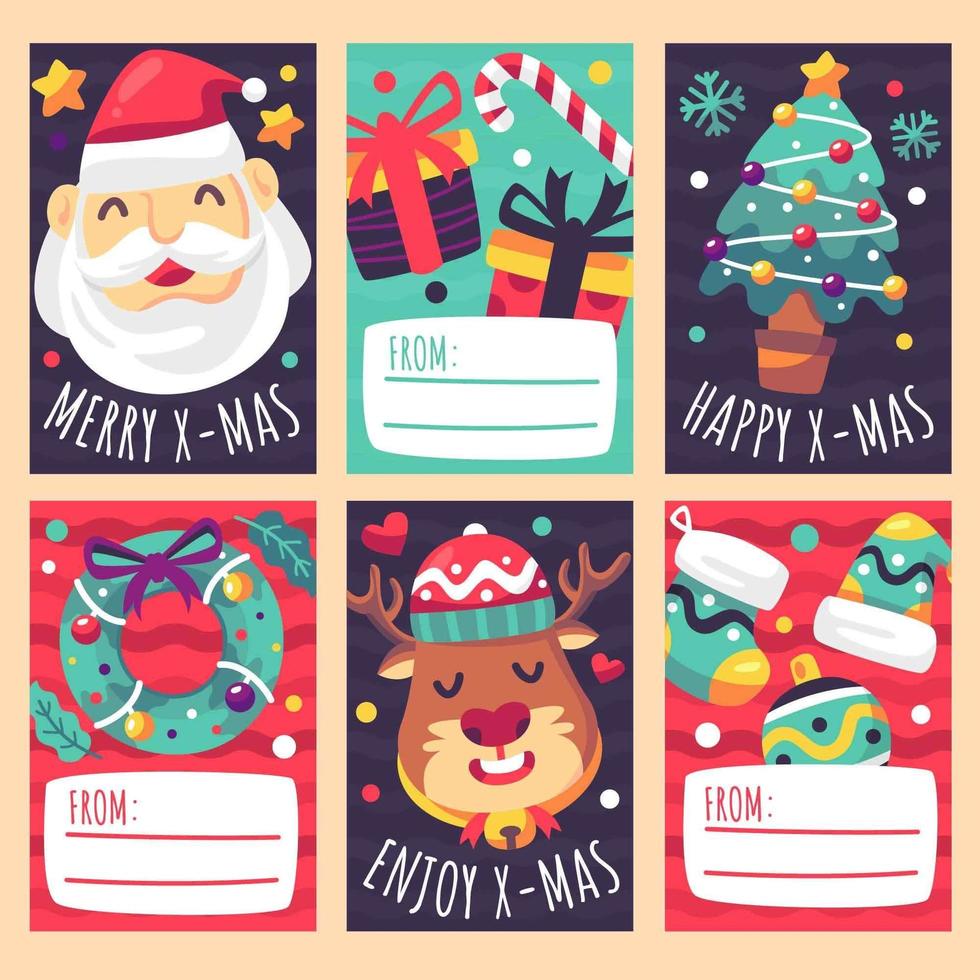 Cute Christmas Gift Card vector