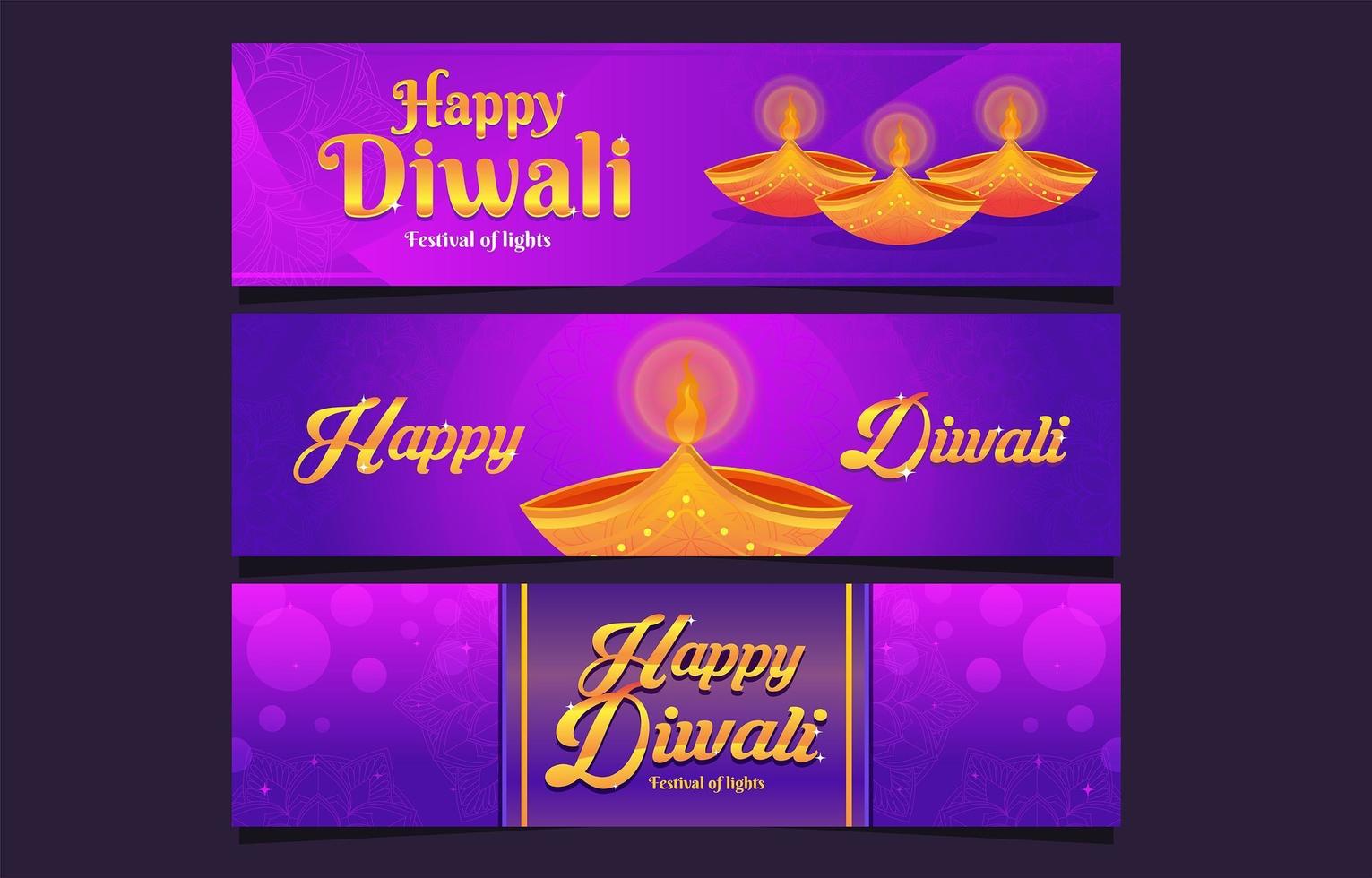 Peaceful Lights Diwali Festival Banner vector