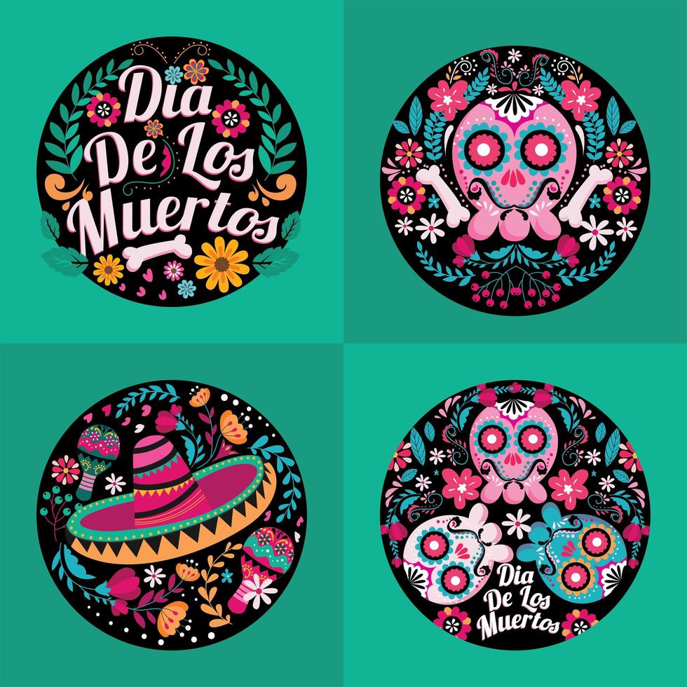 Dia de Los muertos Sticker vector