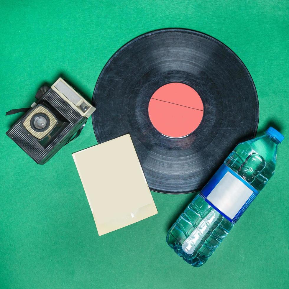 Record and retro camera photo