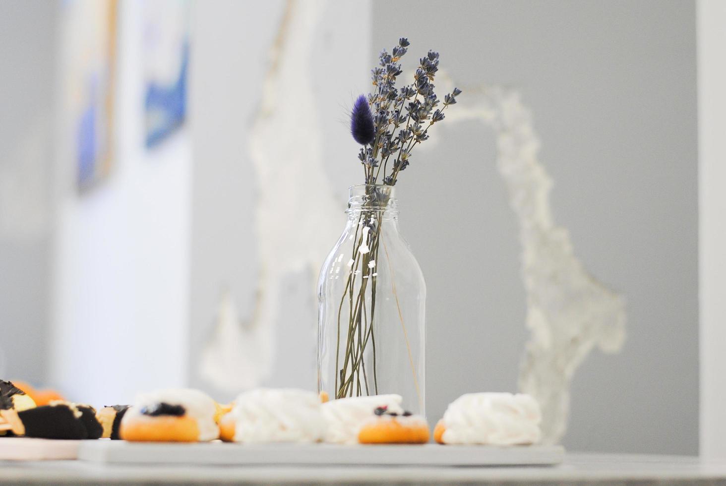 Lavender bouquet on a table  photo