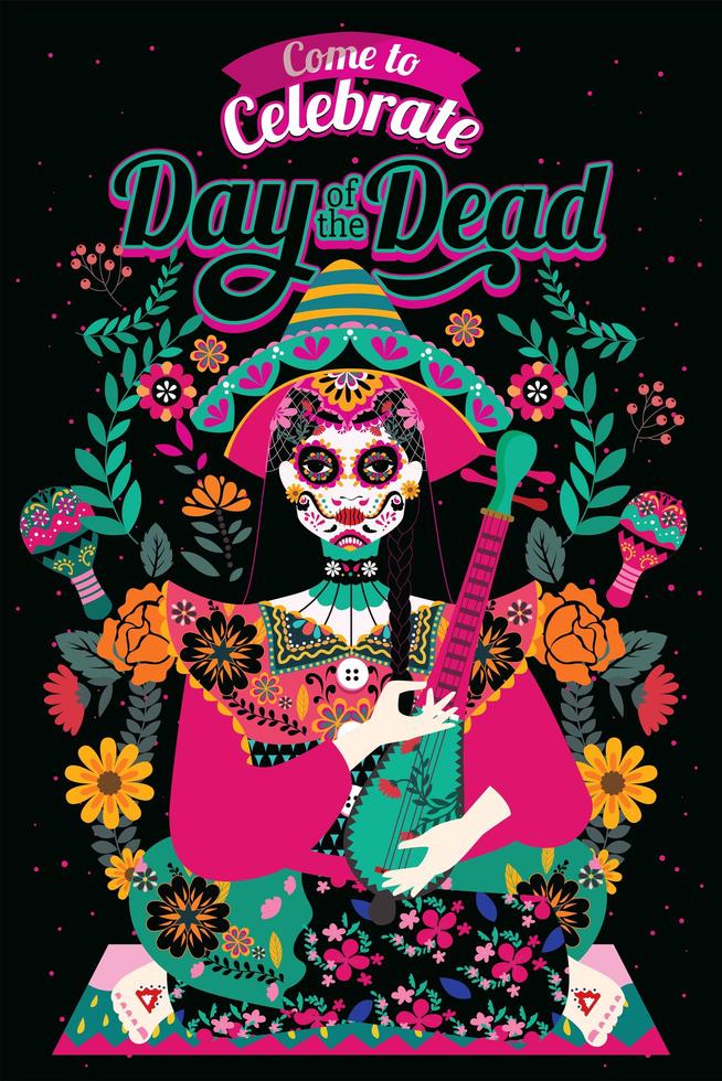 Day Of The Dead Invitation vector