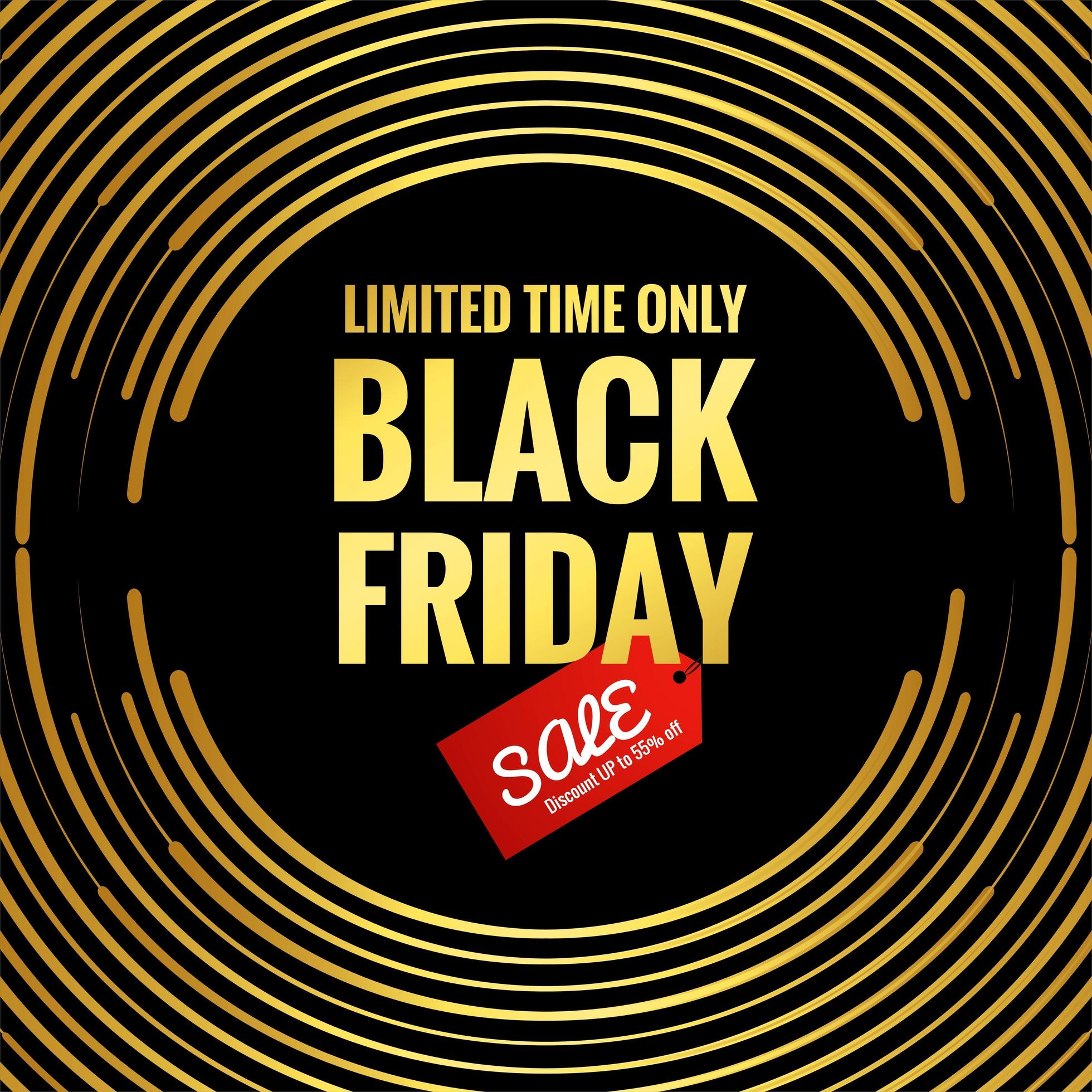 Black Friday golden circular lines background 1335149 Vector Art at Vecteezy