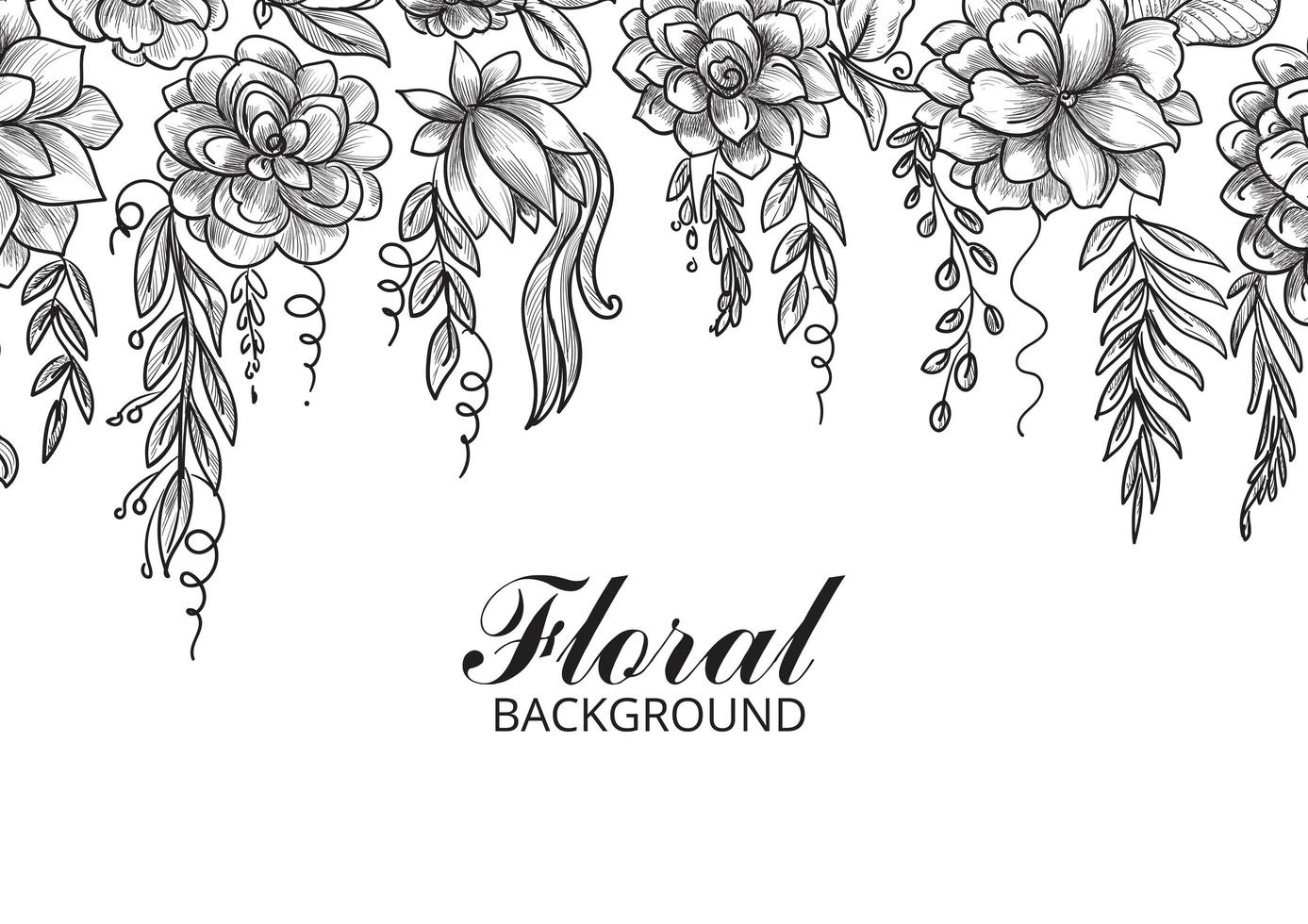 Ornamental Decorative Floral Sketch Background vector