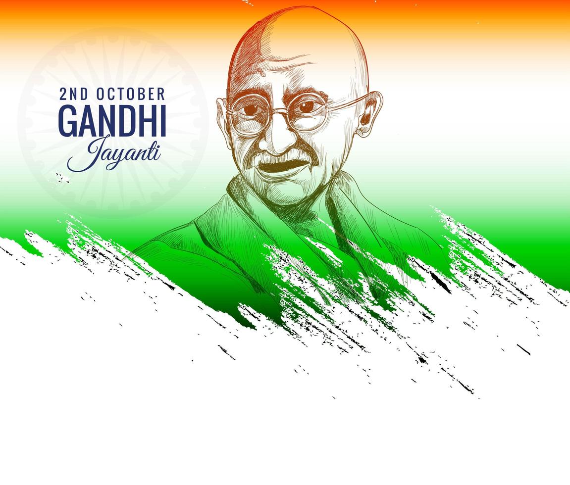 Gandhi Jayanti 2nd October Celebration Background vector