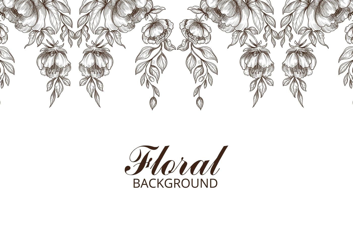 Hand Drawn Decorative floral Sketch Background vector
