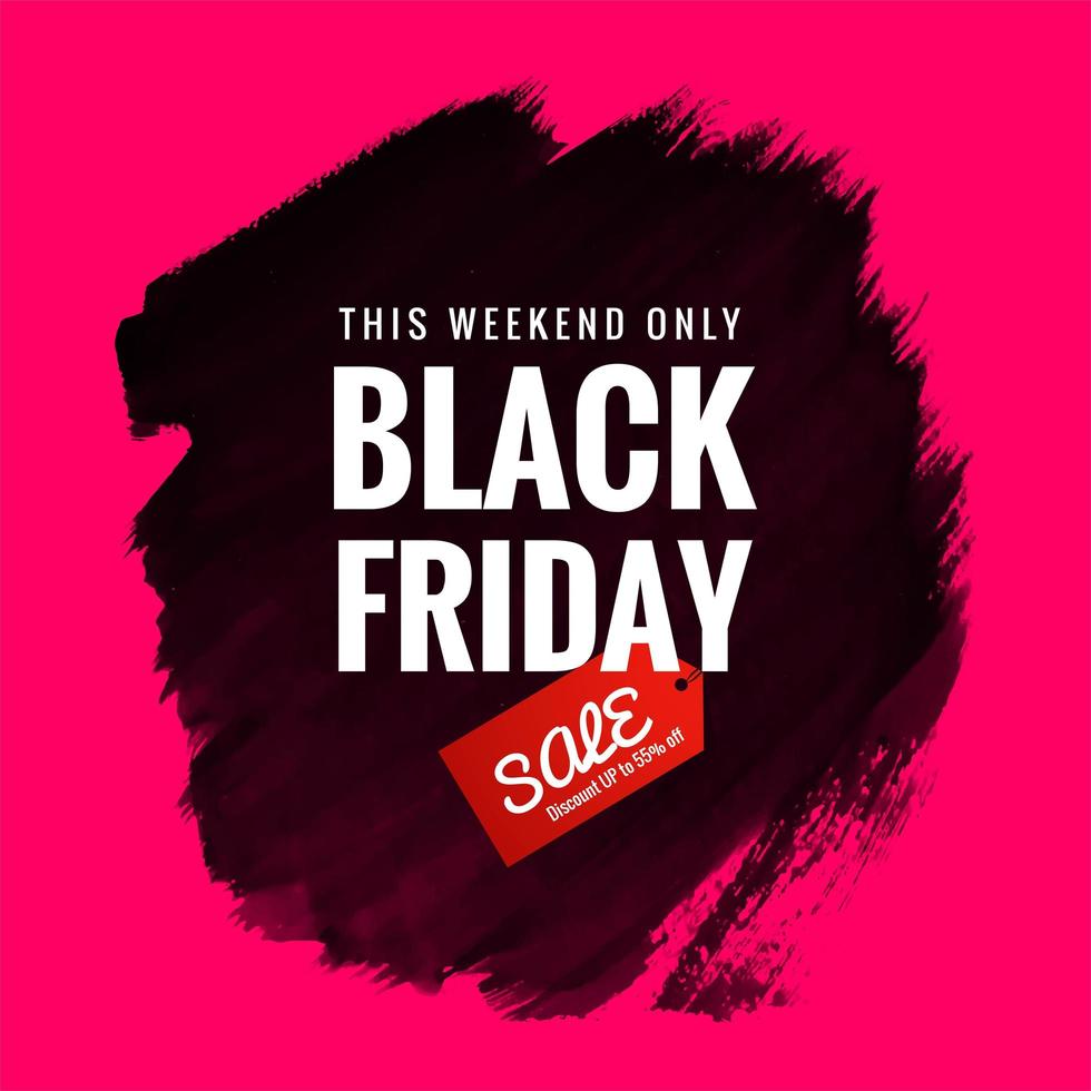 Abstract Black Friday sale with brush banner design vector