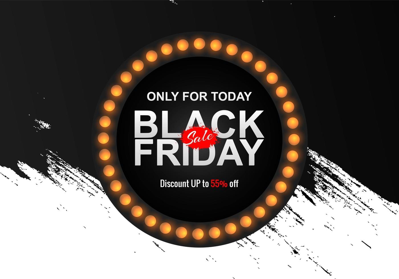 Black Friday Sale with Grunge Brush Background vector