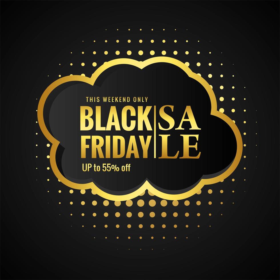 Black Friday Sale with Golden Card Background vector