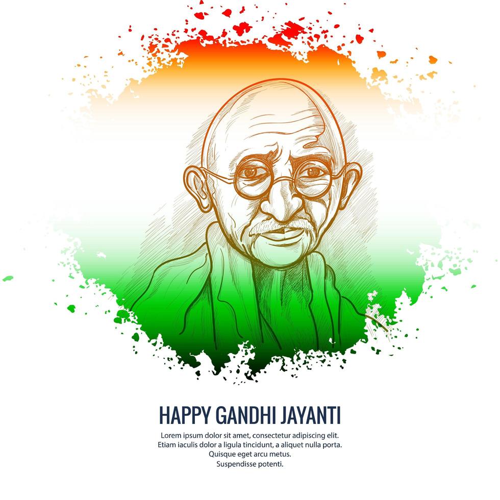 feliz fondo de celebración de la fiesta nacional de gandhi jayanti vector