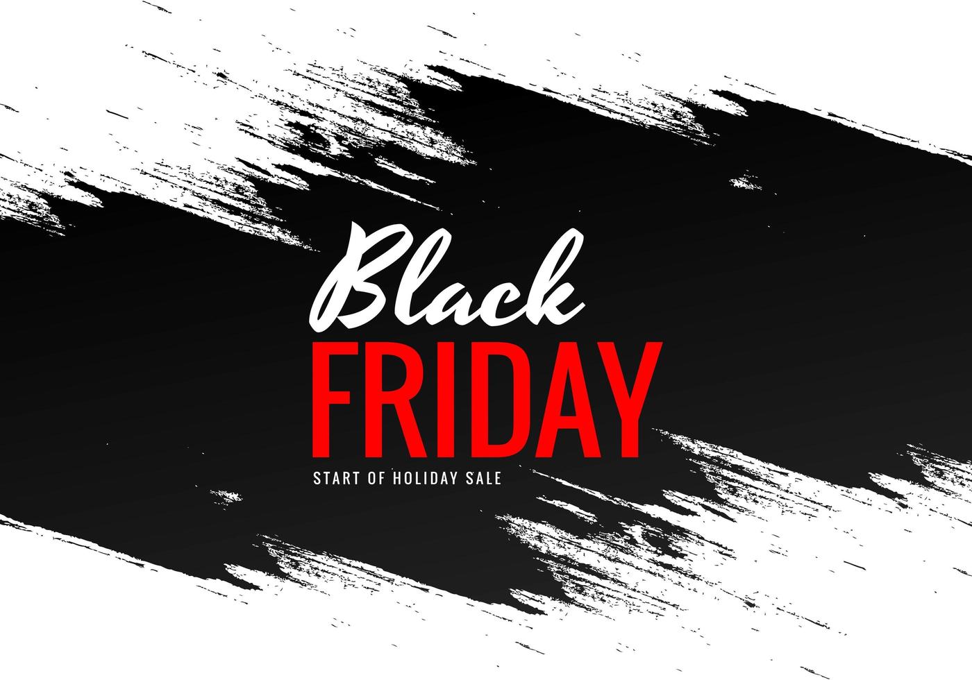 Black Friday with brush banner design vector