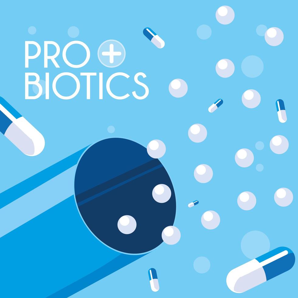 Medicine probiotics capsules icon vector