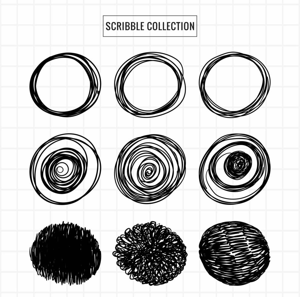 Hand Drawn Scribble Circle Set vector