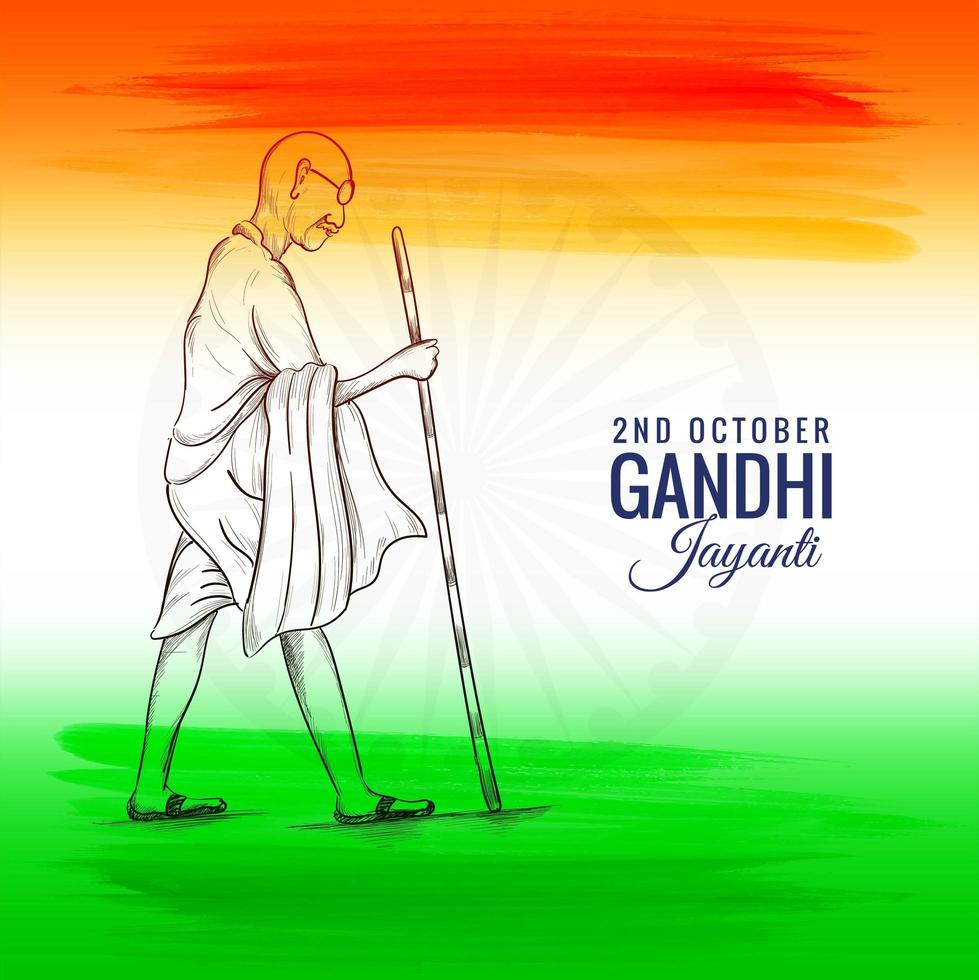 2nd October or Gandhi Jayanti for National Festival Background vector