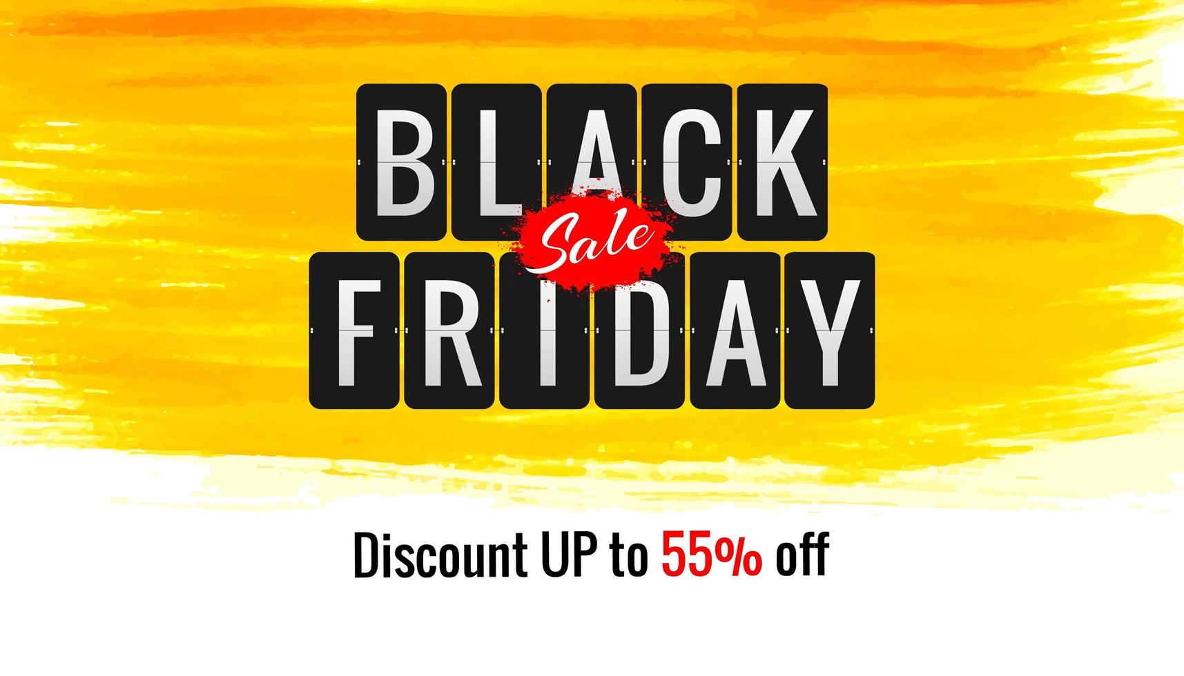 Modern Black Friday brush stroke banner design vector