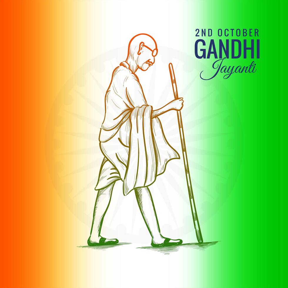 2nd October Gandhi Jayanti for Creative Poster Background vector