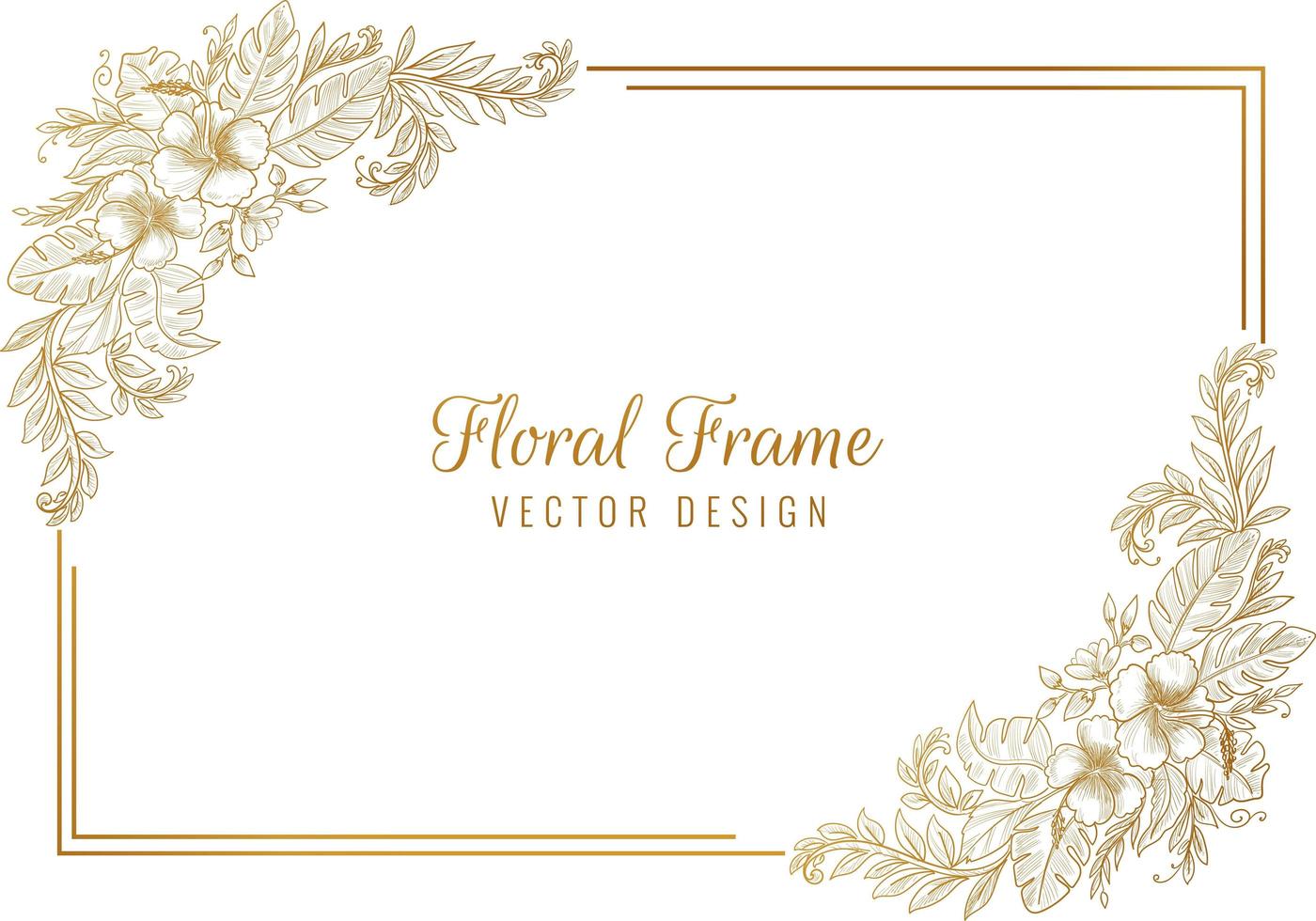 Artistic Sketch Floral Frame Background vector