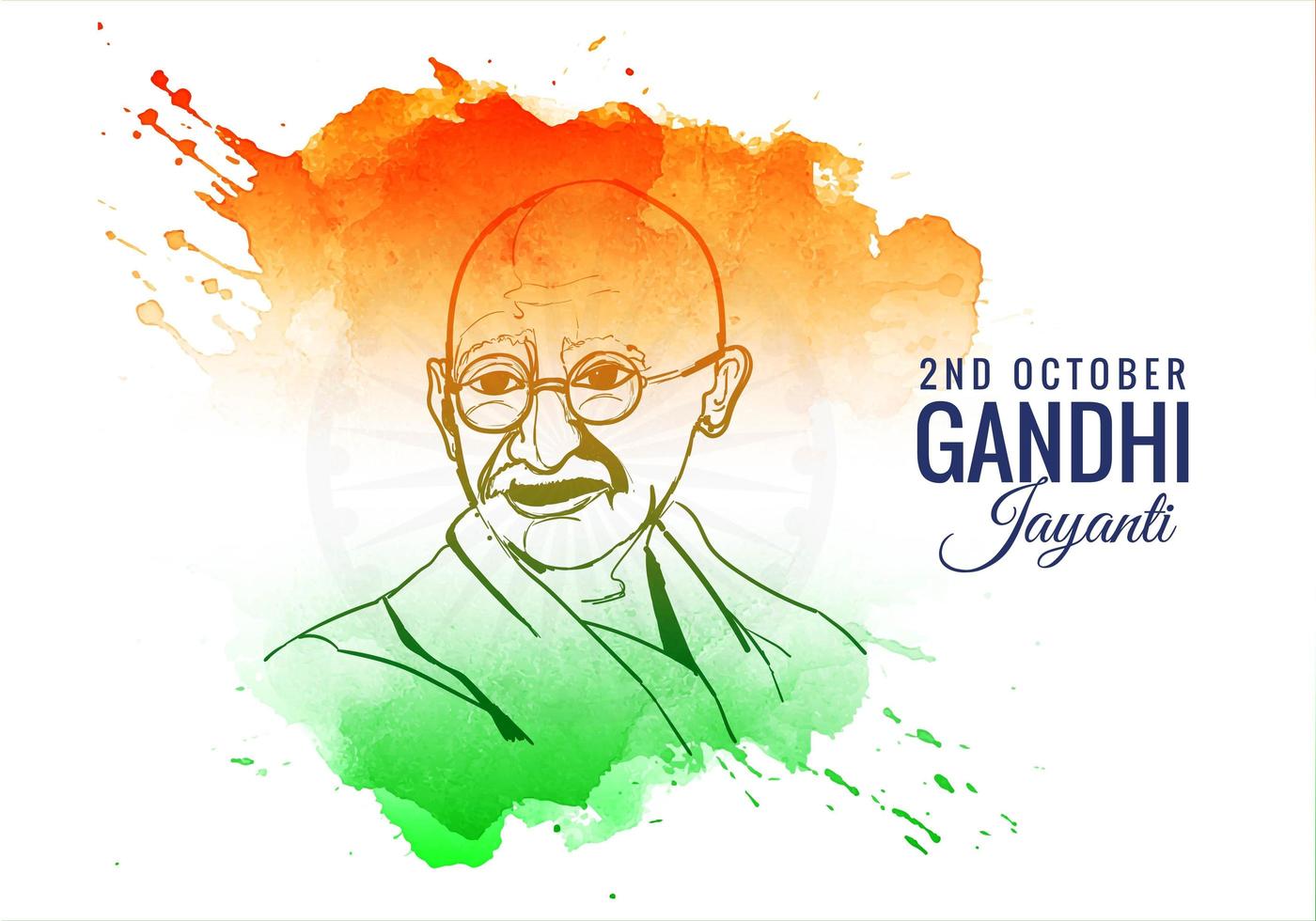 2 de octubre fondo de salpicaduras de colores de gandhi jayanti vector