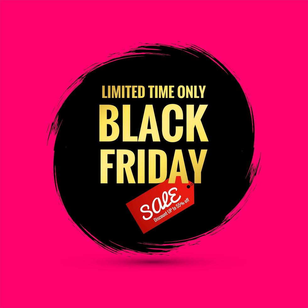 Black Friday Sale Poster on a Hand Painted Splash Brush Background vector