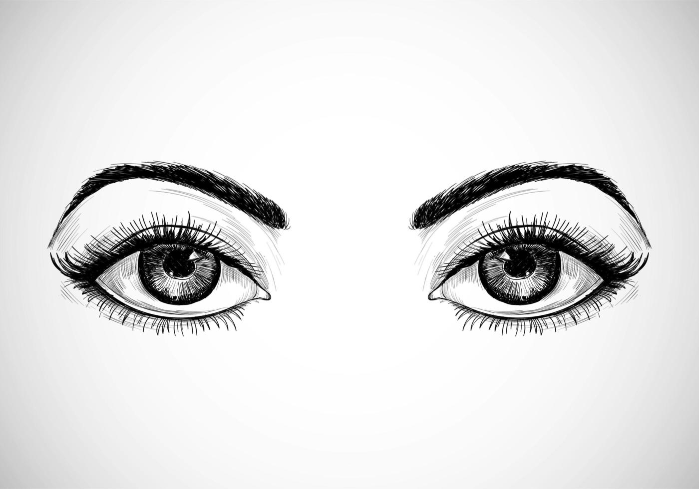 Hand Drawn Sketched Eyes vector