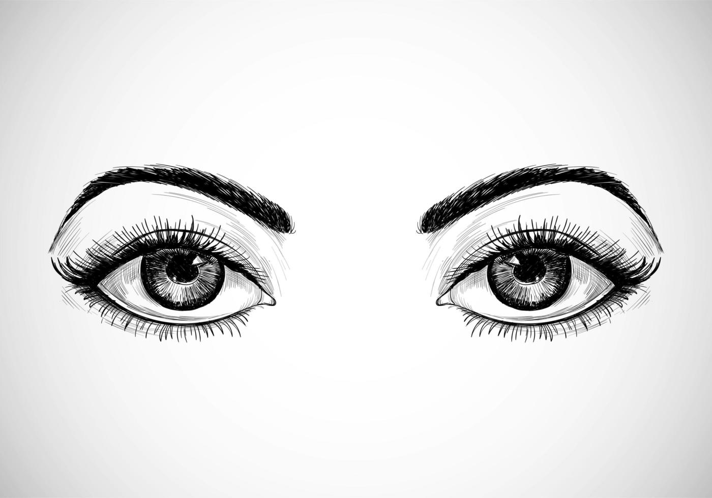 Hand Drawn Sketched Eyes vector