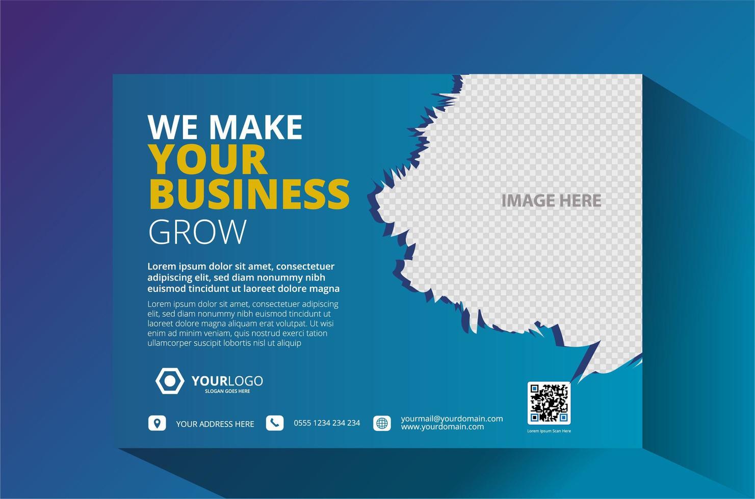 Blue Corporate business flyer design.  vector