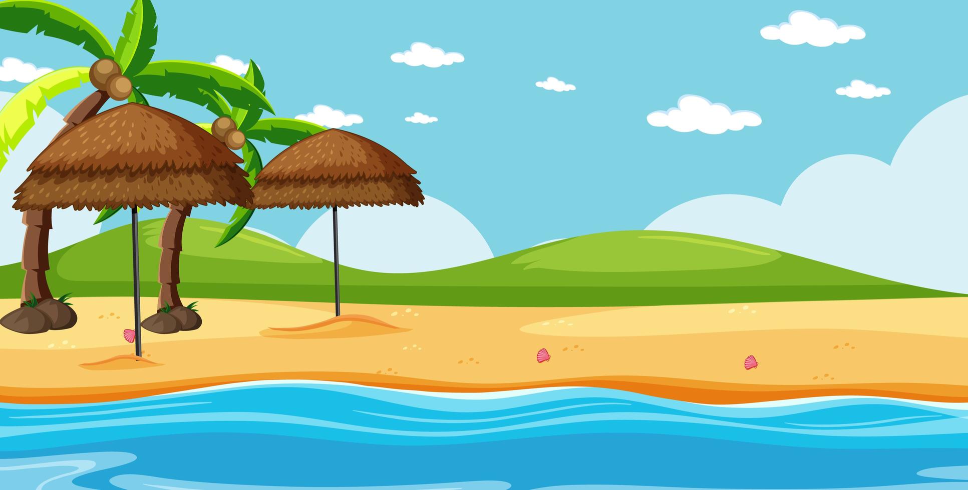 Natural, tropical beach landscape background vector