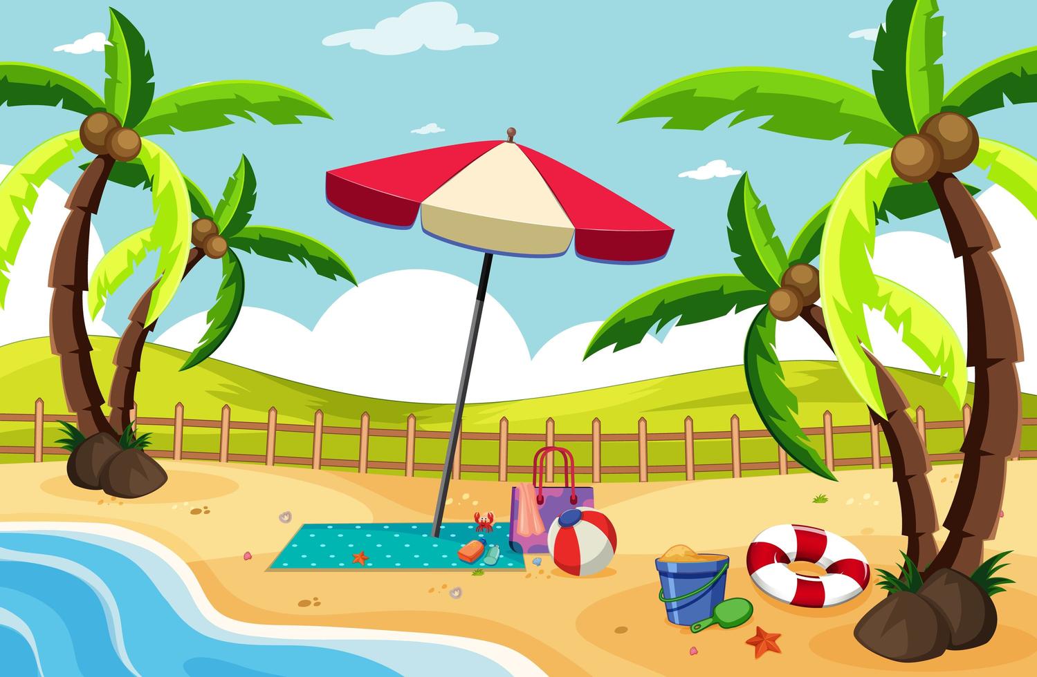 Tropical beach landscape background  vector