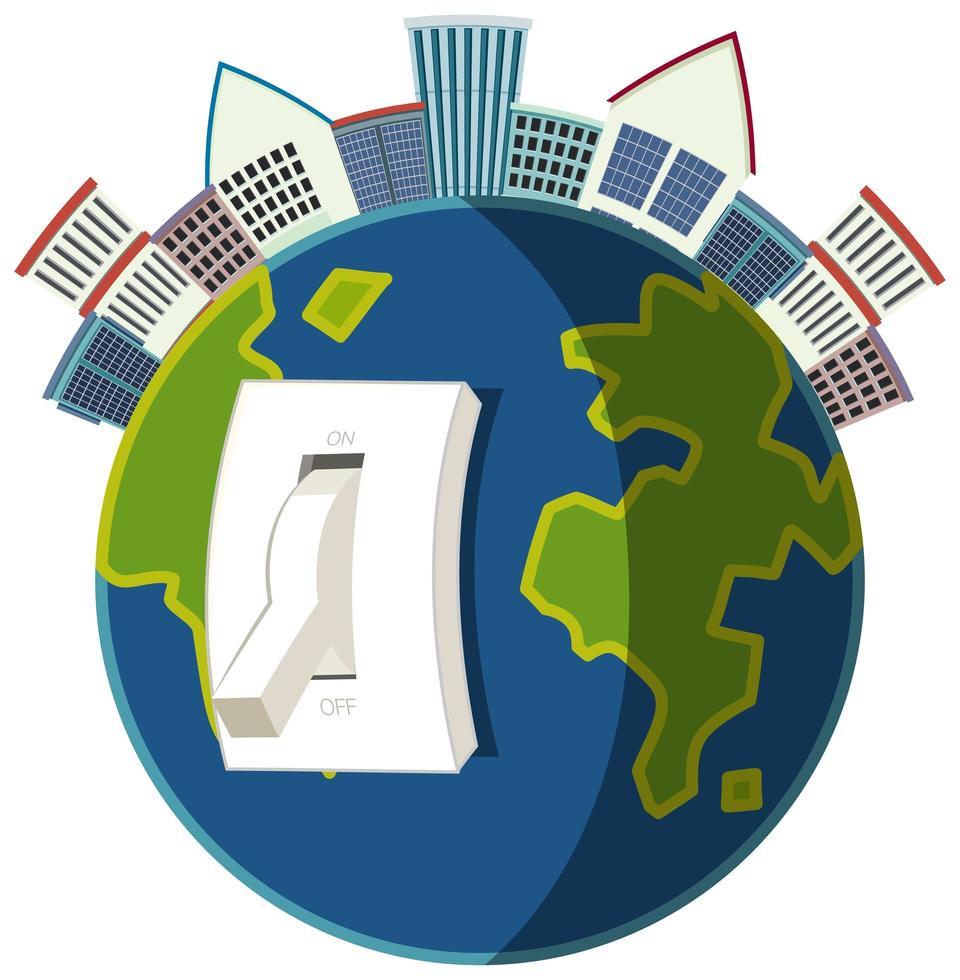 Earth Hour campaign icon vector
