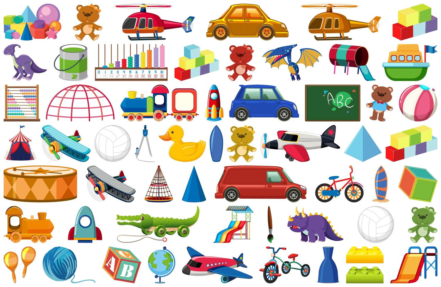 Set of children toys vector