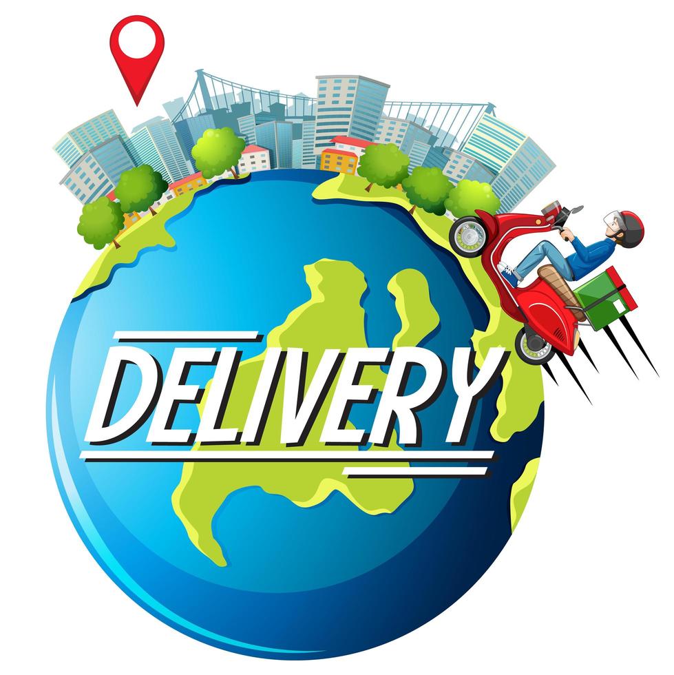 Free delivery design with courier man vector