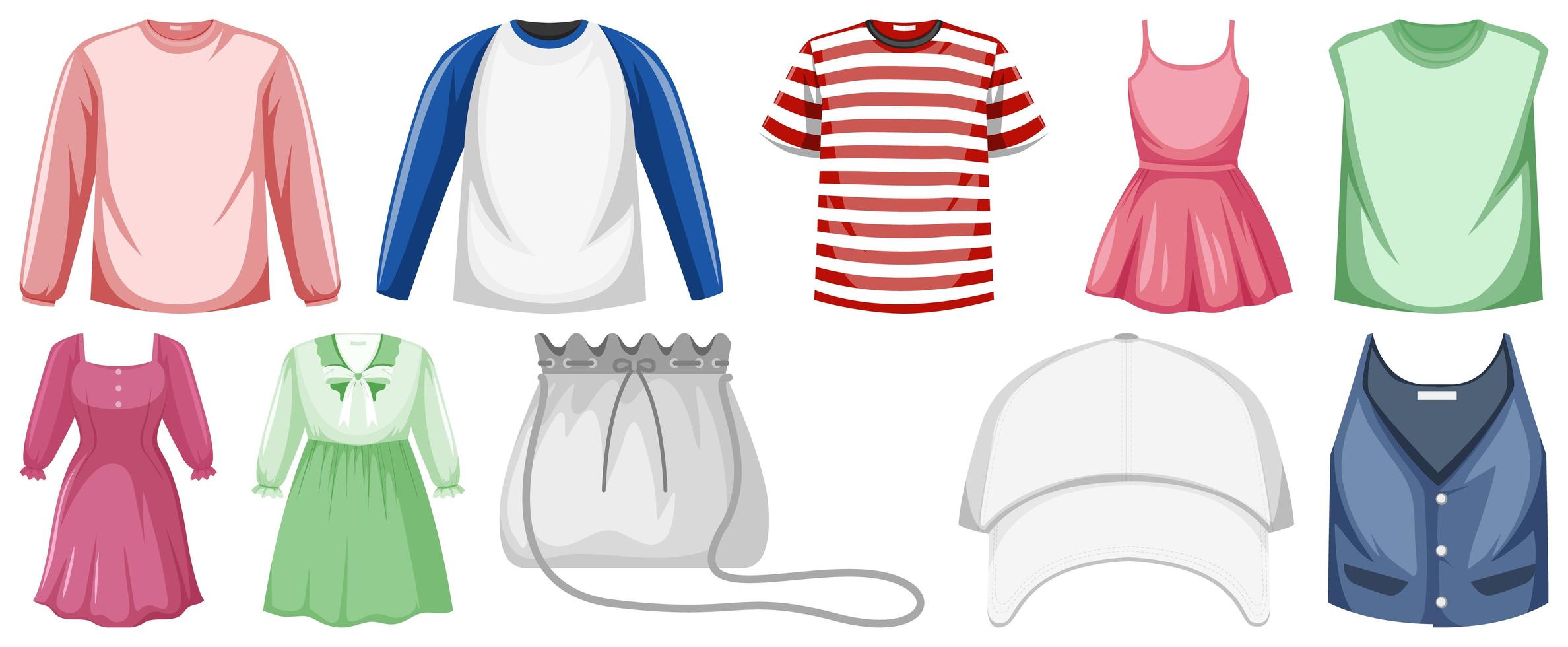 Cartoon clothing set vector