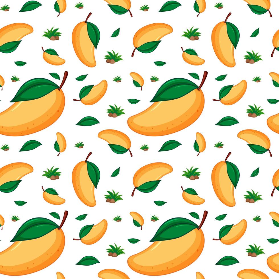 Mango fruit seamless pattern background vector