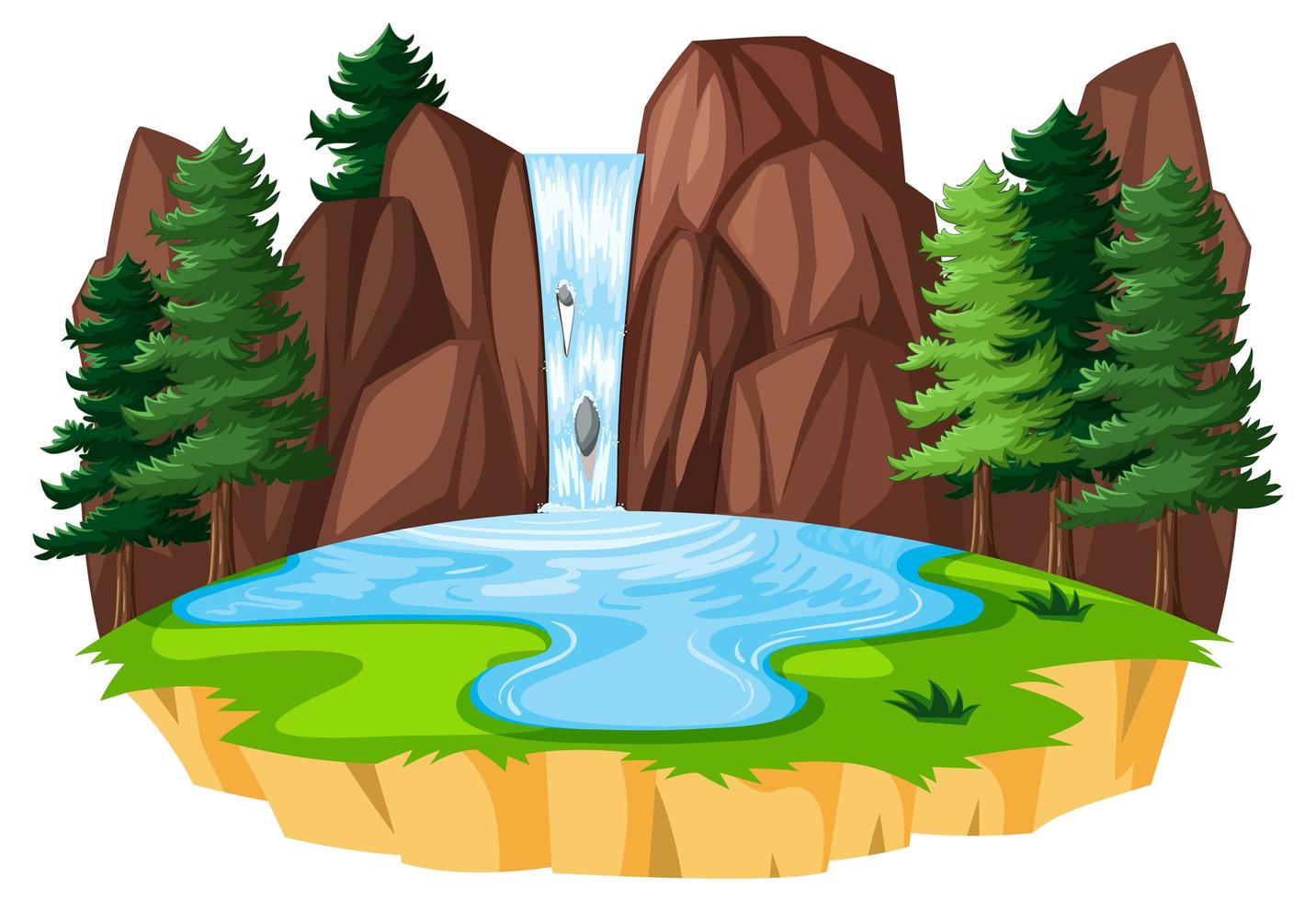 diseño de paisaje de cascada vector