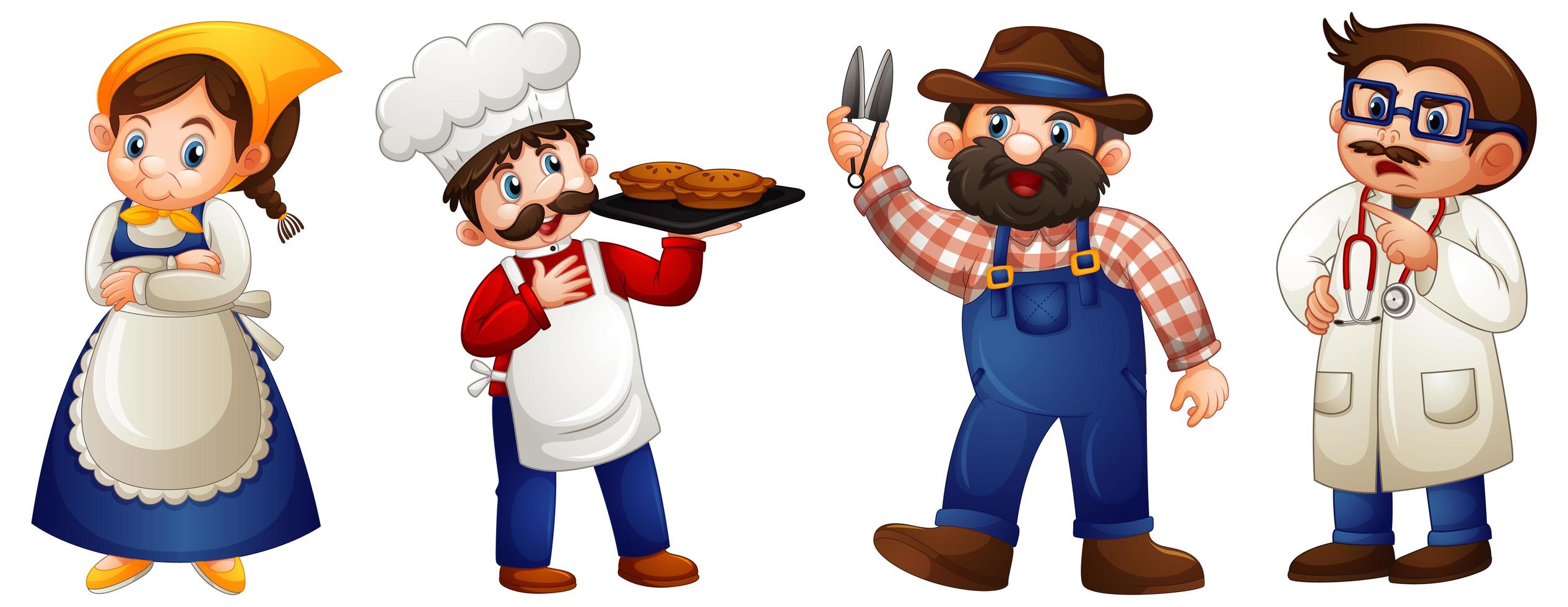 Set of cartoon workers vector
