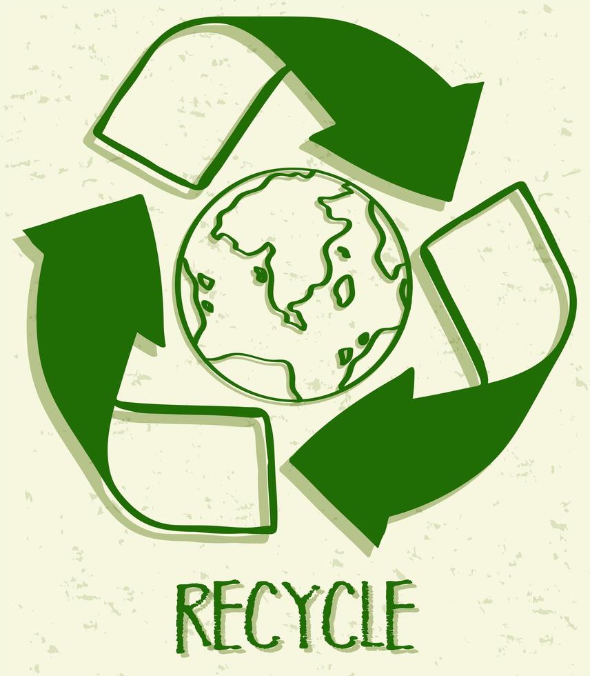 A recycle icon on white background vector