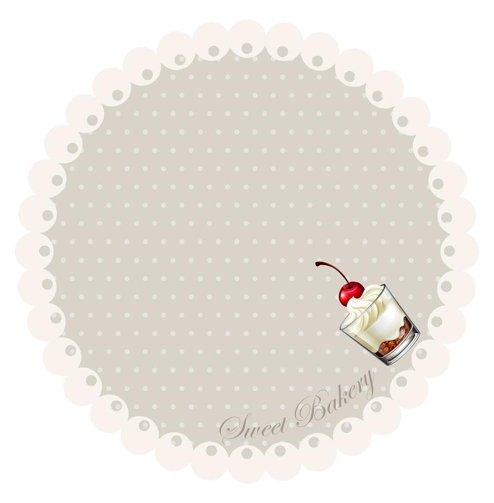 Border design with cake in glass vector