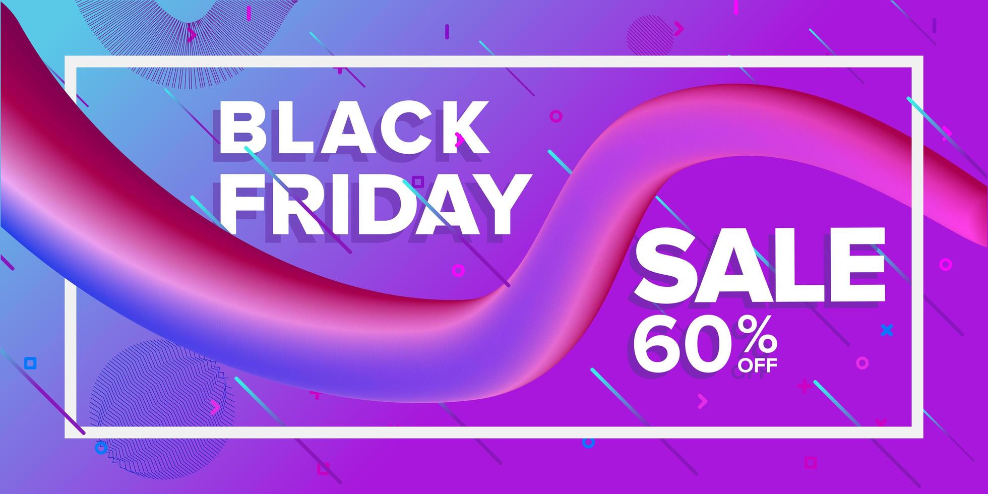 Black Friday Purple Pink Ribbon Sale Banner Design vector