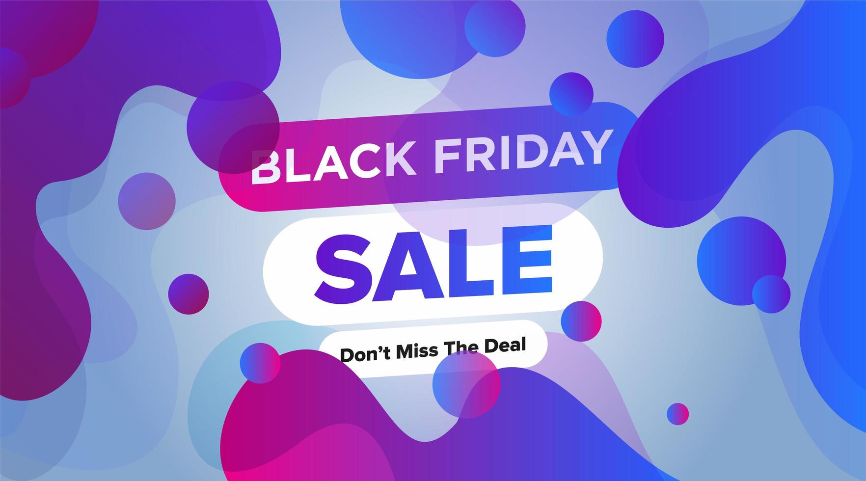 Black Friday Sale Banner Liquid Blue Purple Design vector