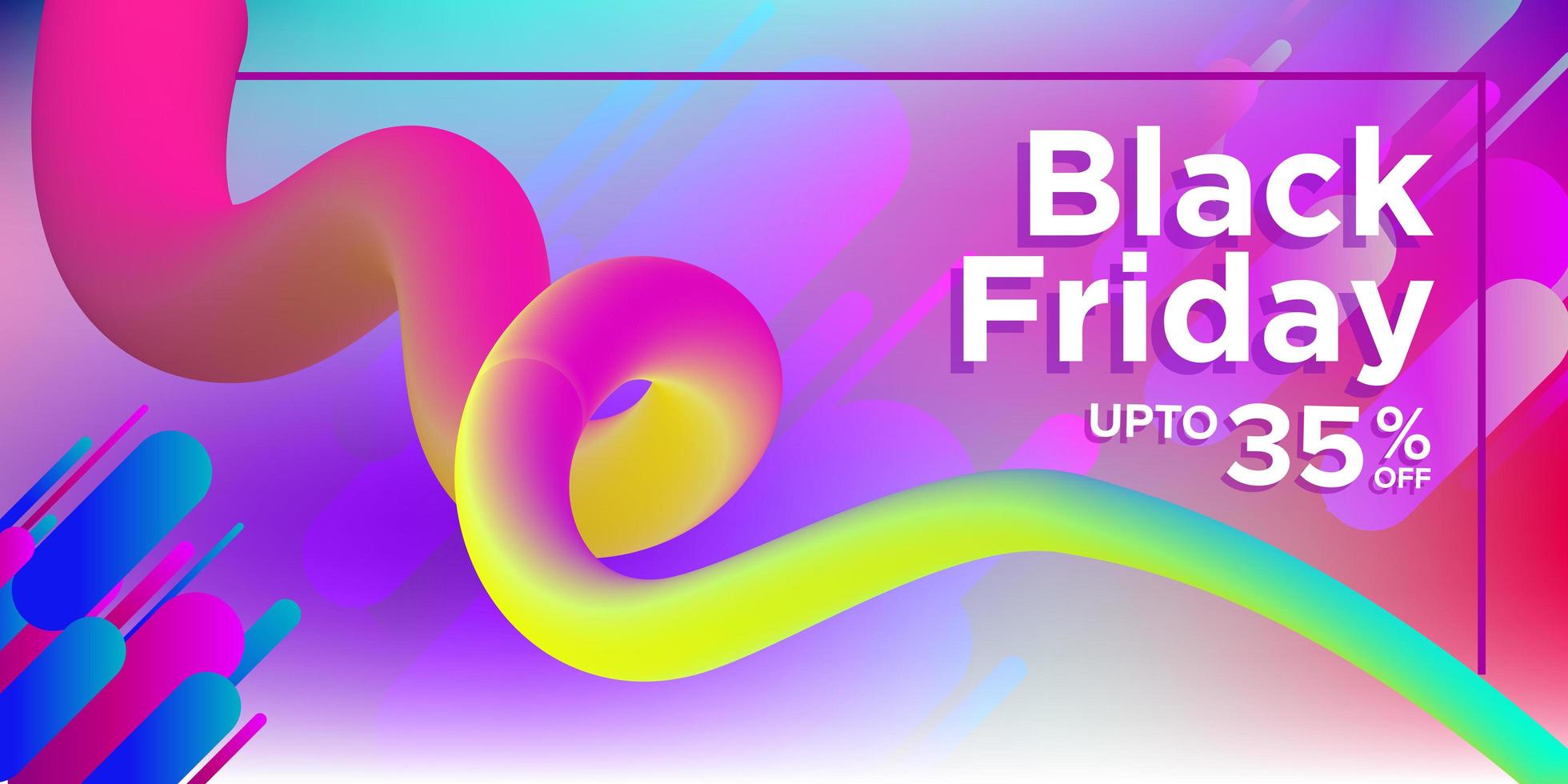 Black Friday Rainbow Color Sale Banner Design vector