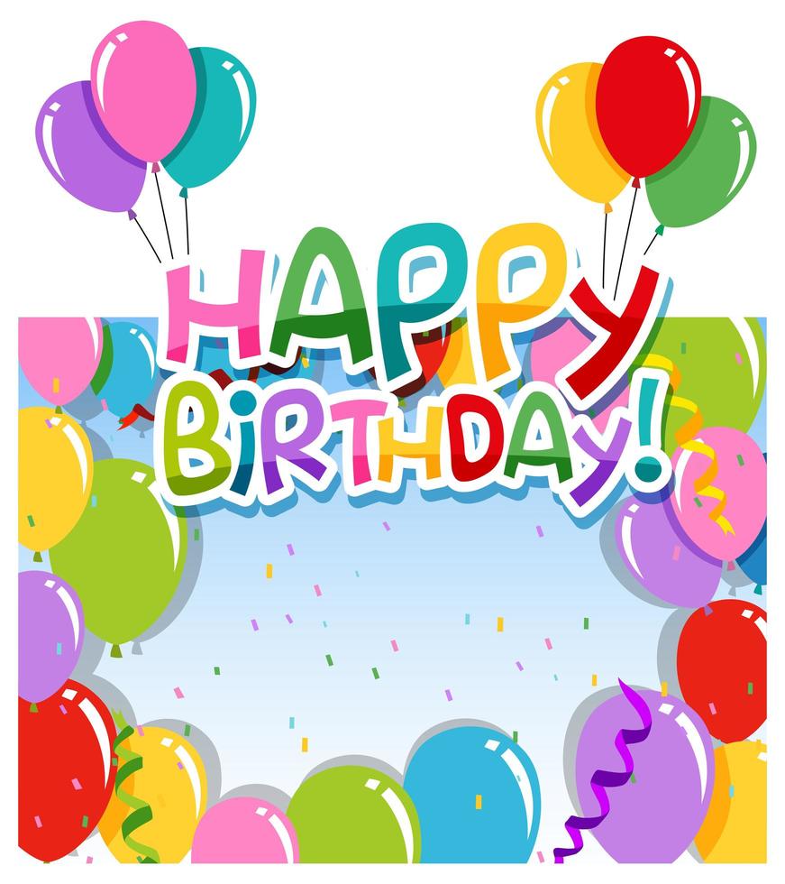 Colorful happy birthday card vector