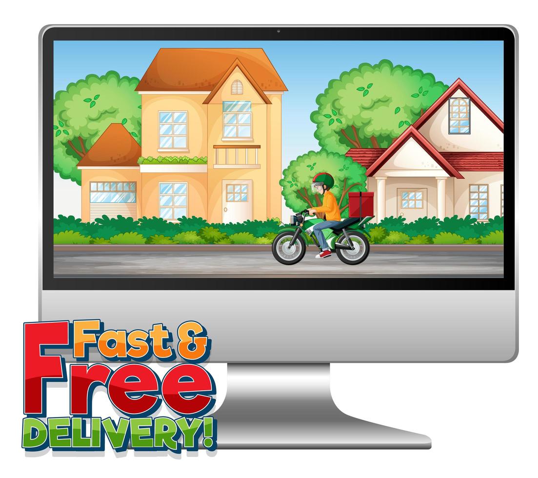 Fast and free delivery concept design vector