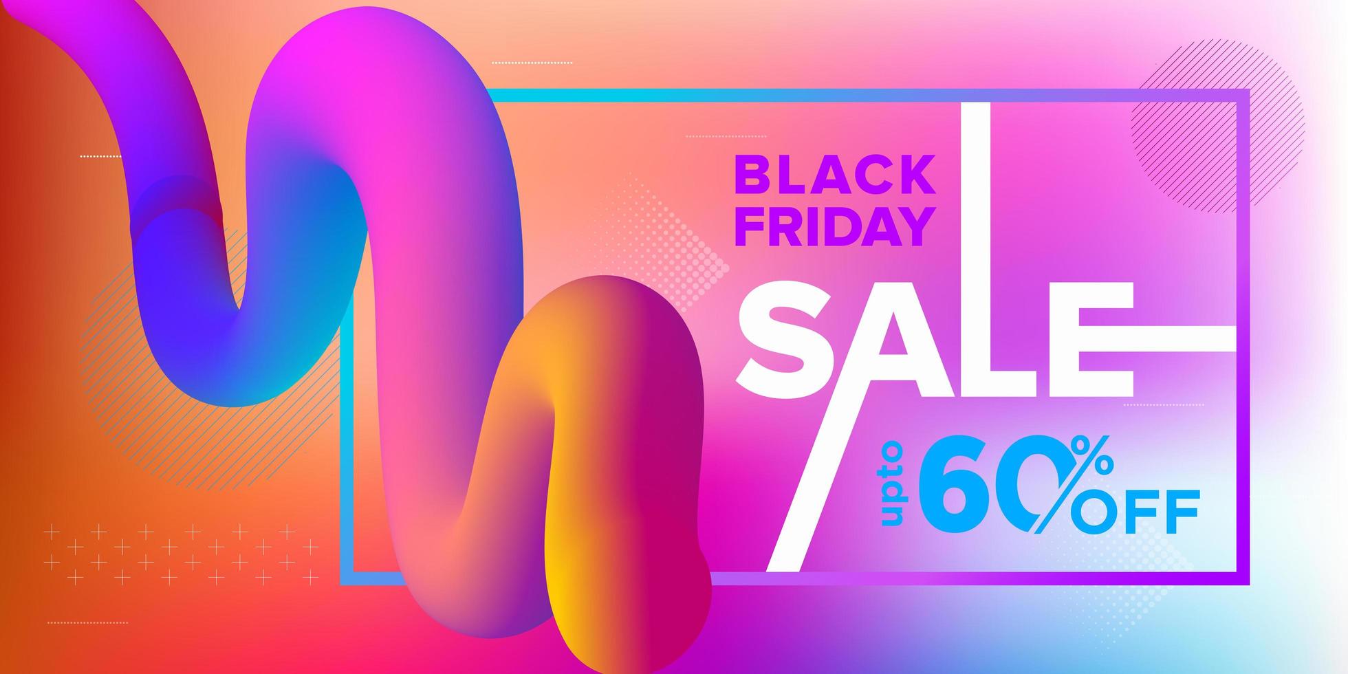 Black Friday Sale 3D Ribbon Banner Design vector