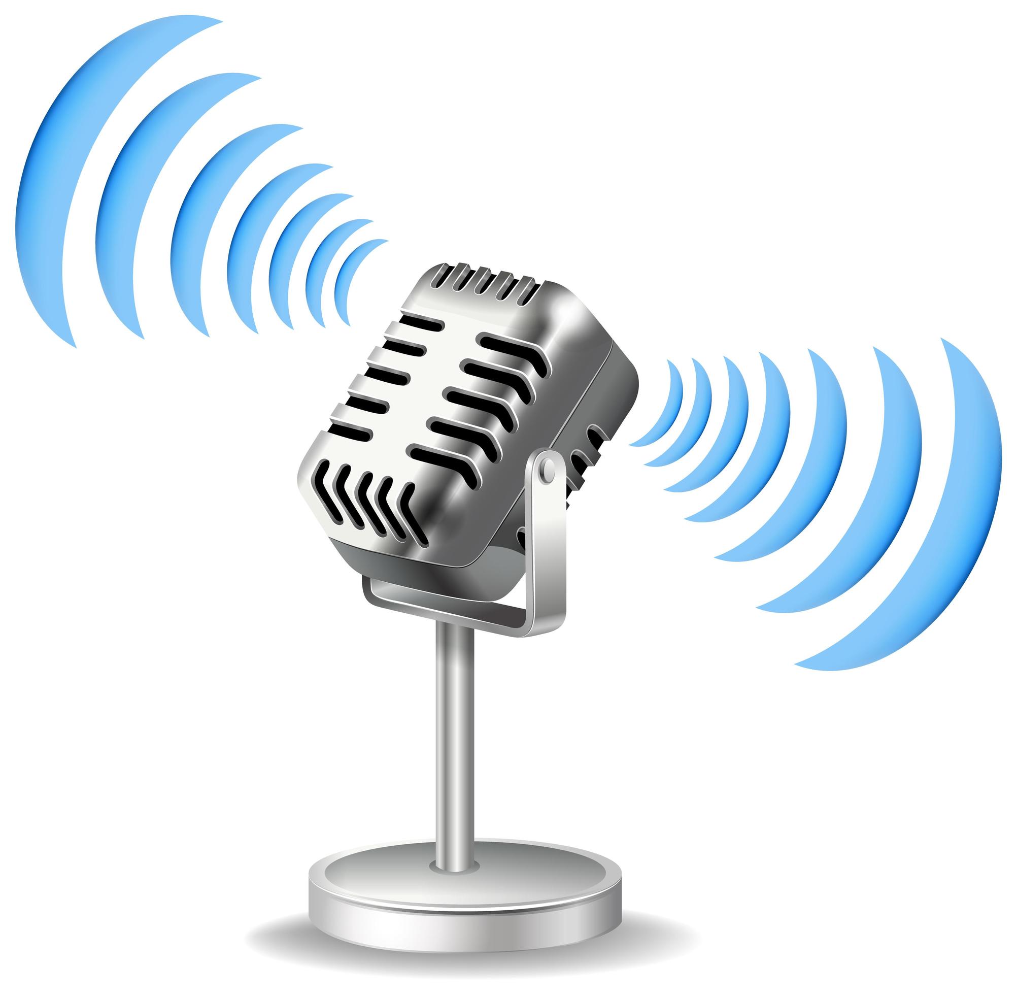 Vintage microphone design with sound wave 1338151 Vector Art at Vecteezy