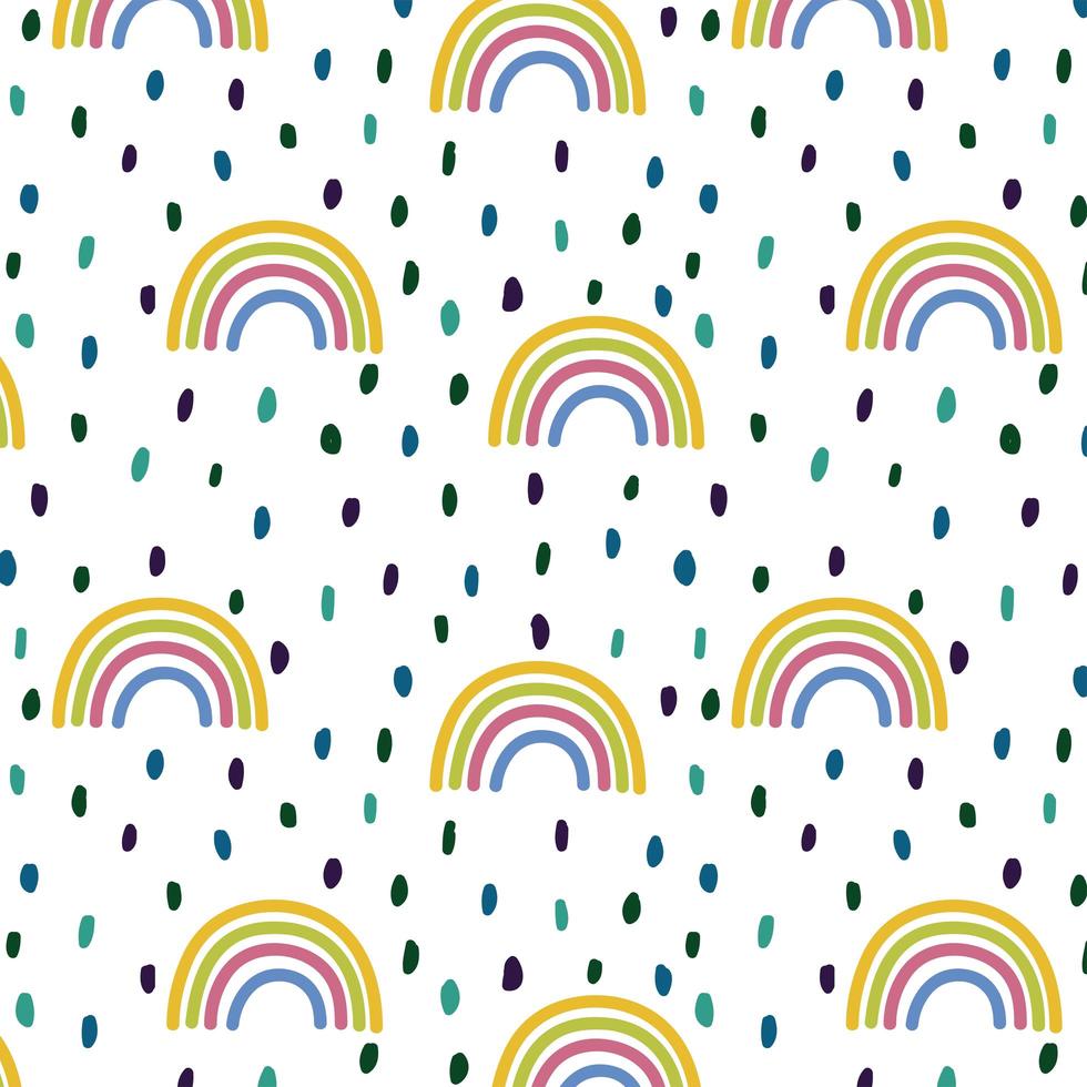 Seamless pattern with rainbows vector