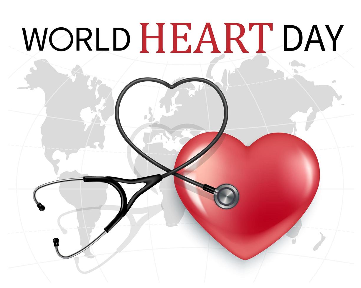 World heart day banner vector