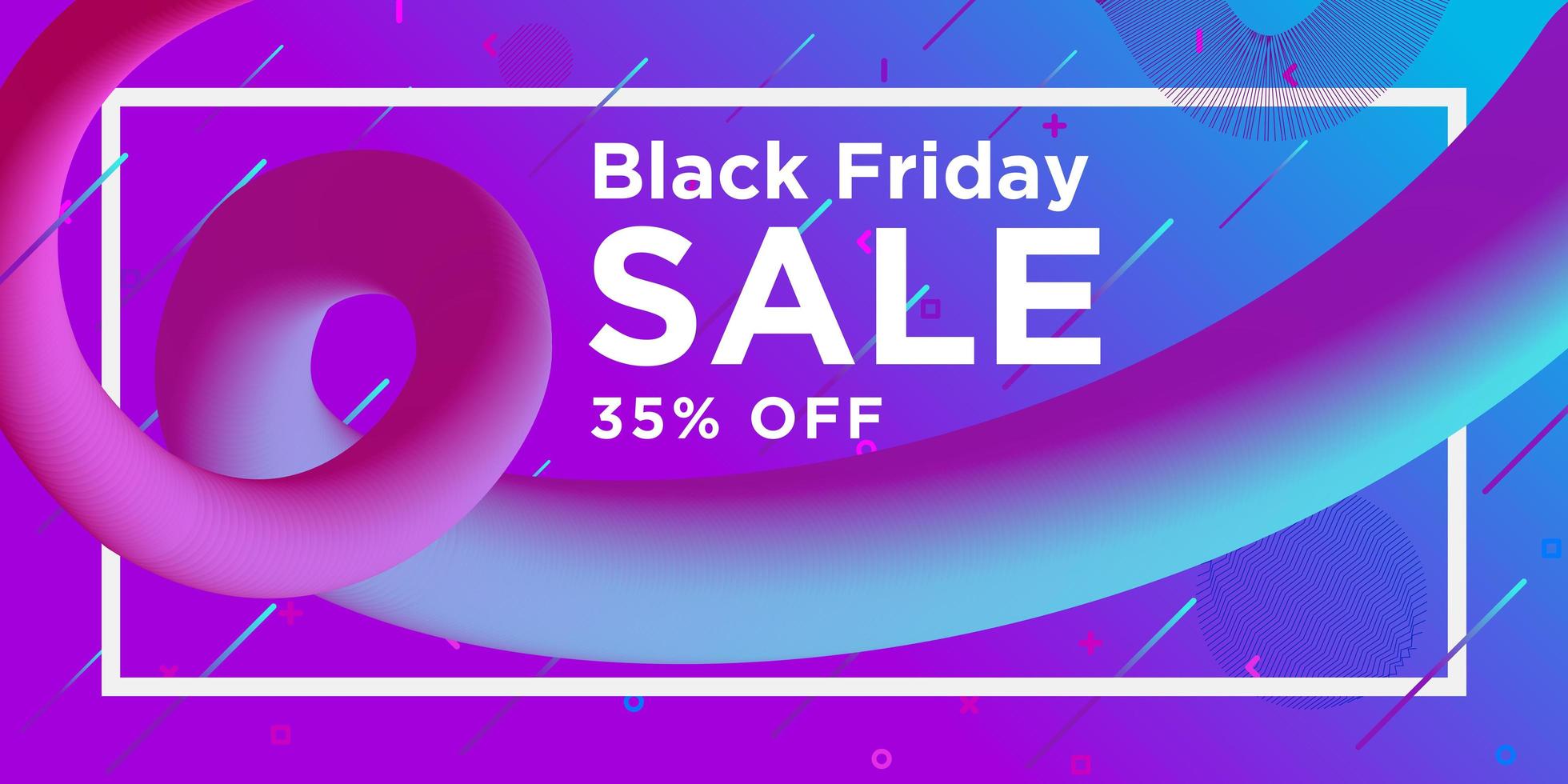 Black Friday Sale Swirl Banner Design vector