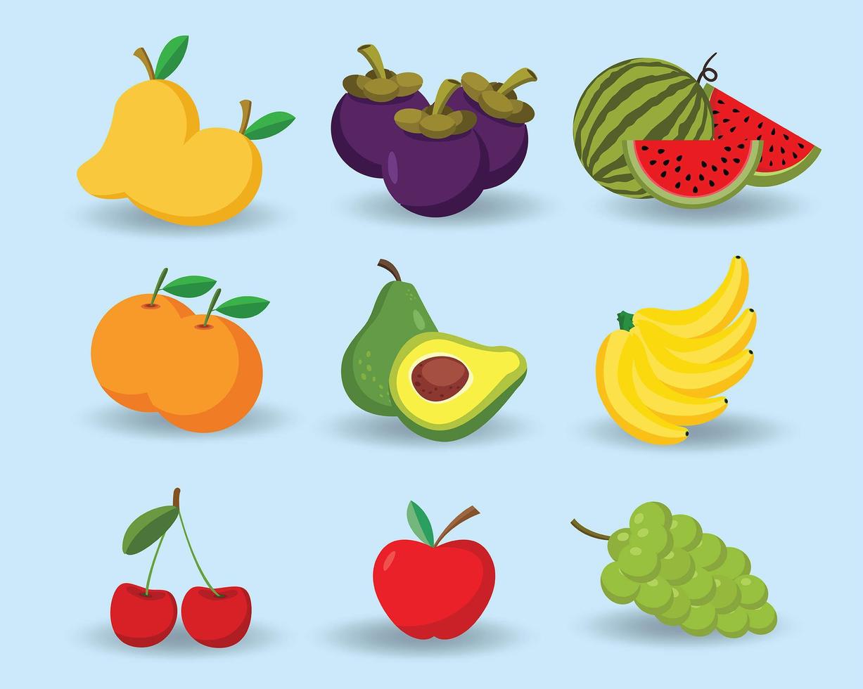 diseño de vector de frutas de dibujos animados