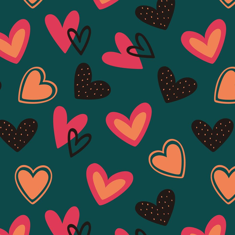 Colorful heart seamless pattern background vector